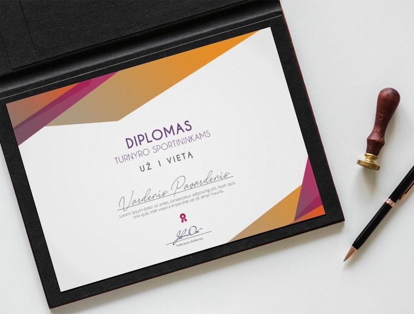Diplomų spauda internetu - Diplomo pazvyzdys